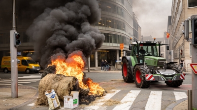 Manifestación de agricultores en Bruselas, el 26 de marzo de 2024.
