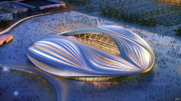 La arquitecta Zaha Hadid también fue encargada de diseñar uno de los estadios de la próxima Copa del Mundo de fútbol de Qatar 2022. La arquitecta Zaha Hadid también fue encargada de diseñar uno de los estadios de la próxima Copa del Mundo de fútbol de Qatar 2022.