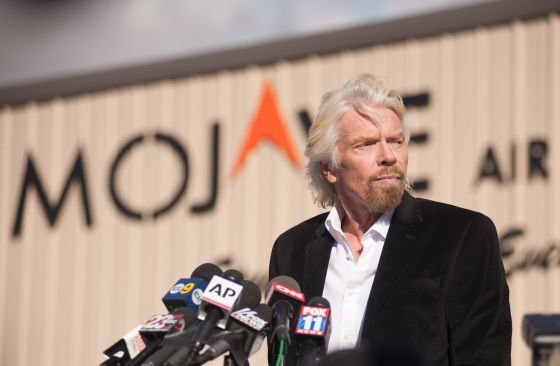 Sir Richard Branson, en las instalaciones de Mojave. Sir Richard Branson, en las instalaciones de Mojave.