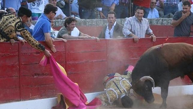 Jiménez Fortes, en el momento del percance Jiménez Fortes, en el momento del percance