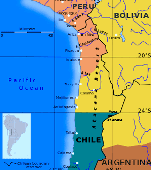 Así eran las fronteras de Bolivia y Chile antes de la Guerra del Pacífico. (Foto: Wikipedia) Así eran las fronteras de Bolivia y Chile antes de la Guerra del Pacífico. (Foto: Wikipedia)