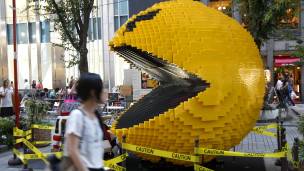 En Japón, alguién construyó un Pacman gigante con bloques de Lego. En Japón, alguién construyó un Pacman gigante con bloques de Lego.