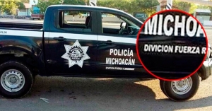 La patrulla clonada en Michoacán.
