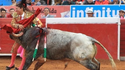 Karla de los Ángeles sufre una dura cogida
