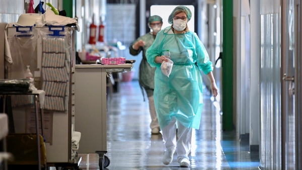 Médicos del hospital Oglio Po, en Cremona, Italia. 19 de marzo de 2020.