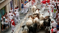 Encierro de Sanfermines, Pamplona, Navarra, España, 8 de julio de 2019.