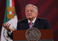 El presidente Andrés Manuel López Obrador durante su conferencia de prensa en Palacio Nacional, el 6 de julio de 2023.