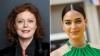 La actriz estadounidense Susan Sarandon (a la izquierda) y la actriz mexicana Melissa Barrera (a la derecha).