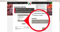 La base de datos del PRI donde aparece el nombre de Héctor Ramón Takashima Valenzuela.