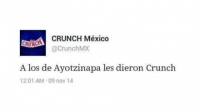 El mensaje publicado en la cuenta de Twitter de Crunch México.