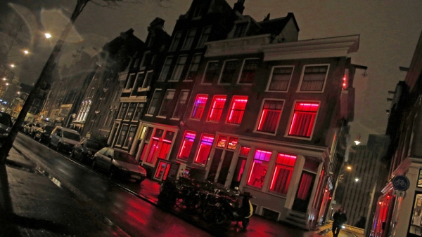 Distrito rojo de Ámsterdam, Países Bajos, el 21 de diciembre de 2012.