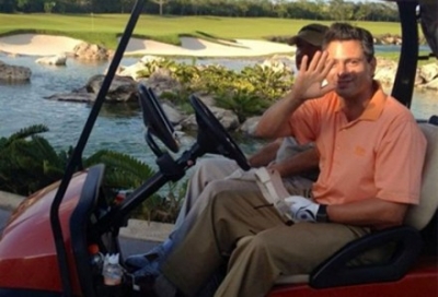 En febrero de 2013 un tuitero captó a Peña Nieto en un campo de golf en Yucatán. Foto: Especial