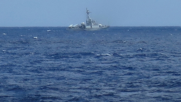 Una fragata naval china en el mar de la China Meridional.