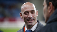 El presidente de la Federación Española de Fútbol, Luis Rubiales, durante un partido entre España y Malta, 15 de noviembre de 2019.