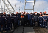 Vladimir Putin durante una visita a las obras del puente de Crimea sobre el estrecho de Kerch, el 14 de marzo de 2018.