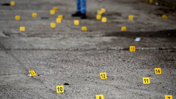 Imagen ilustrativa de cascos de bala en una escena del crimen en México.16 de mayo de 2019.