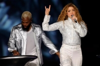 La cantante colombiana Shakira se presenta en concierto como parte de su gira “Las Mujeres Ya No Lloran”, el 11 de febrero de 2025, en el estadio Nilton Santos, en Río de Janeiro (Brasil).