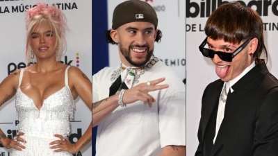 Karol G, Bad Bunny y Peso Pluma los ganadores de los Premios Billboard de la Música Latina 2023.