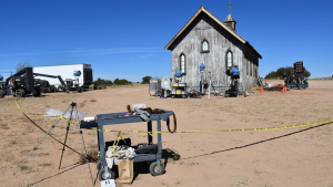 Dramáticas fotos del set de &#039;Rust&#039; donde Halyna Hutchins murió tiroteada.