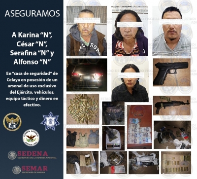 Capturan a la esposa de &#039;El Marro&#039;, líder del Cártel de Santa Rosa de Lima y a otros importantes miembros de ese grupo criminal mexicano