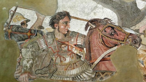 Alejandro combate contra el rey persa Darío III en la batalla de Issos