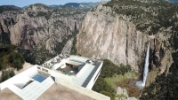 Imagen espectacular de cómo quedará el bar en las Barrancas del Cobre, México