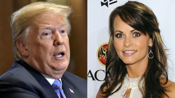 Presidente estadounidense Donald Trump y la exmodelo de Playboy Karen McDougal.