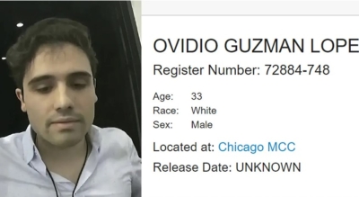 Ovidio Guzmán López está preso en Chicago.