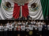 Diputados del Movimiento Ciudadano protestaron en tribuna con playeras que decían &quot;La guerra no hace la paz&quot;.
