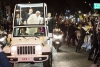 El Papa Francisco llega a la Nunciatura Apostólica.