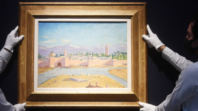 La obra, &#039;La torre de la mezquita Koutoubia &#039;, hasta ahora propiedad de Angelina Jolie pintada por Churchill. En vídeo, el especialista de Christie&#039;s explica la importancia del cuadro.