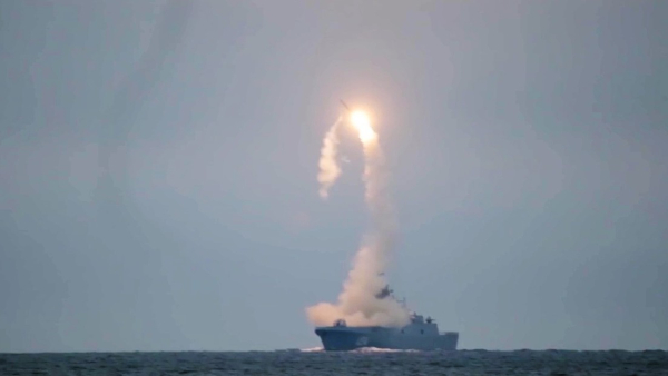 Una prueba del misil de crucero hipersónico ruso Tsirkón, el 7 de octubre de 2021.