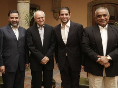 Presidentes de partidos. Miguel Ángel Martínez (PAN), Socorro Velázquez (PRI), Enrique Aubry (Verde) y Raúl Vargas López (PRD).