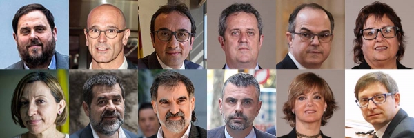 Los 12 líderes del &#039;procés&#039; que se han sentado en el banquillo.