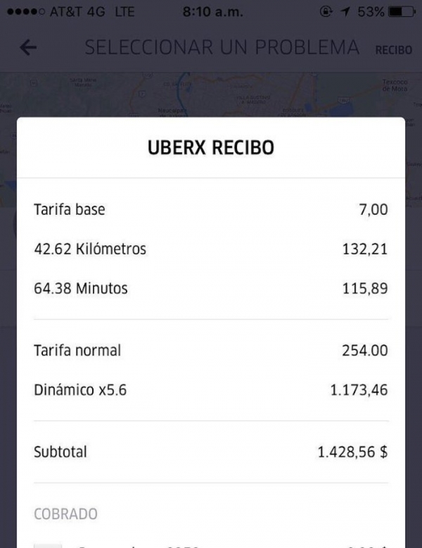 Las tarifas de Uber se han incrementado hasta 5 veces.