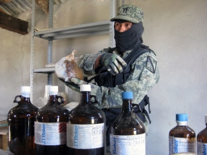 Un laboratorio de producción de heroína en Guerrero.