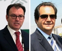 No hubo conflicto de intereses, señaló Luis Videgaray a The Wall Street Journal, en respuesta a lo publicado por el diario estadunidense. A la derecha, Juan Armando Hinojosa, quien vendió la residencia al secretario de Hacienda. Foto Francisco Olvera y Agencia MVT