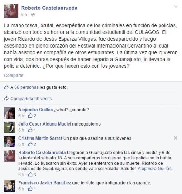 Muere estudiante jalisciense en Guanajuato durante Cervantino; en redes sociales responsabilizan a la policía preventiva
