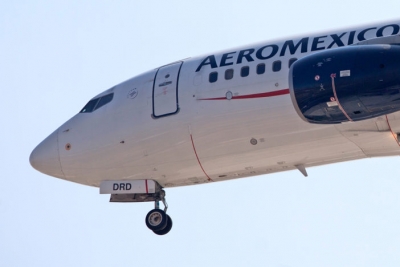 Un avión de Aeroméxico en la CDMX.