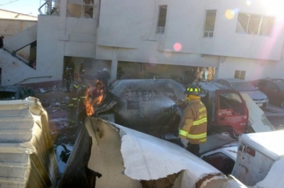 La pipa de gas que explotó en el Hospital Materno Infantil de Cuajimalpa.