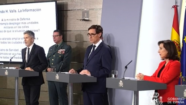 Comparecencia conjunta de Salvador Illa, Margarita Robles, José Luis Ábalos y Fernando Grande-Marlaska.