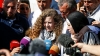 La activista palestina Ahed Tamimi habla con la prensa tras su liberación, el 29 de julio de 2018.