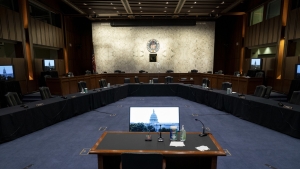 La sala de audiencias del Comité Judicial del Senado de EE.UU. en Washington, D.C.