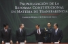 Durante la firma de promulgación de la Reforma constitucional en materia de transparencia en el Palacio Nacional. Foto: Cuartoscuro