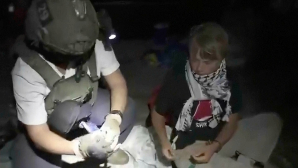 La activista sueca Greta Thunberg tras la interceptación israelí de la Flotilla Global Sumud, el 1 de octubre de 2025.