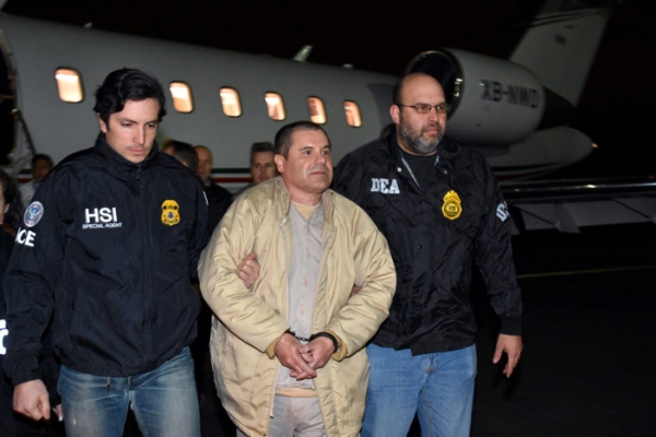 El Chapo a su llegada a Nueva York.