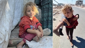 &quot;La cargué porque no podía caminar&quot;: una niña de 6 años lleva en hombros a su hermana herida en Gaza