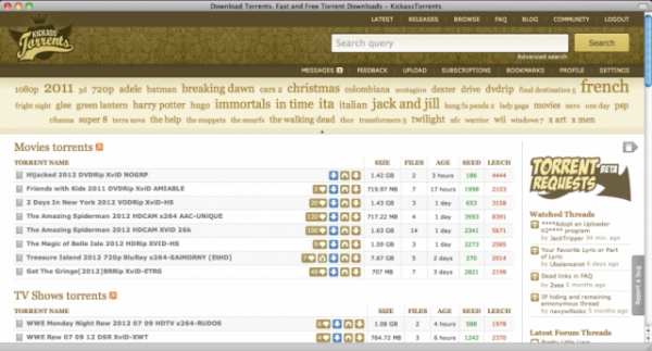 El sitio Kickass Torrents ofrecía "un sofisticado y amigable entorno en el cual los usuarios pueden buscar y localizar contenidos", aunque de forma ilegal