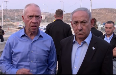El primer ministro Benjamín Netanyahu (derecha) y el ministro de Defensa, Yoav Gallant