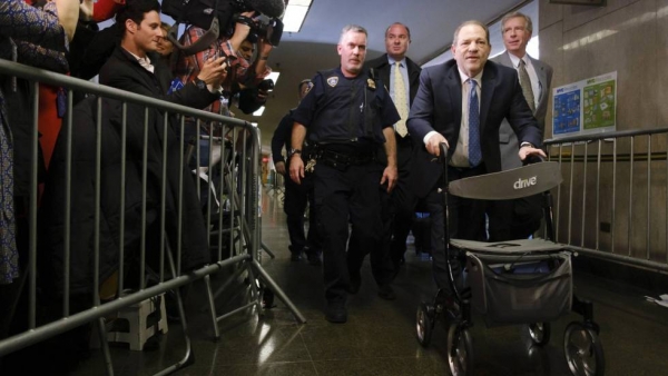Harvey Weinstein, a su llegada este lunes al tribunal penal del Estado de Nueva York. 